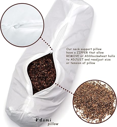 Miniatura 3 de Almohada de cuello de trigo sarraceno para reclinable, fillows cervicales, cómoda almohada cervical de apoyo lumbar, almohada cilíndrica redonda