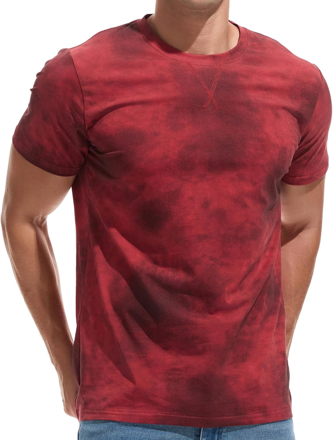 KLIEGOU Men's Graphic T-Shirt 95% Cotton Crew Neck Short Sleeve Tee Soft Stretch Casual Printed Top