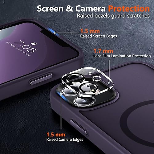 Vista 524 de MOCCA - Funda magnética resistente para iPhone 11 de 6.1 pulgadas, compatible con MagSafe, protector de pantalla de vidrio + protector de lente