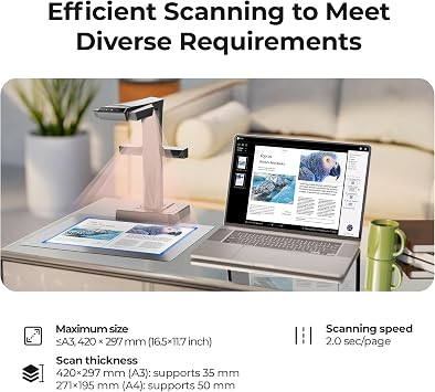 CZUR ET16 Plus Advanced Book & Document Scanner, 16MP Camera