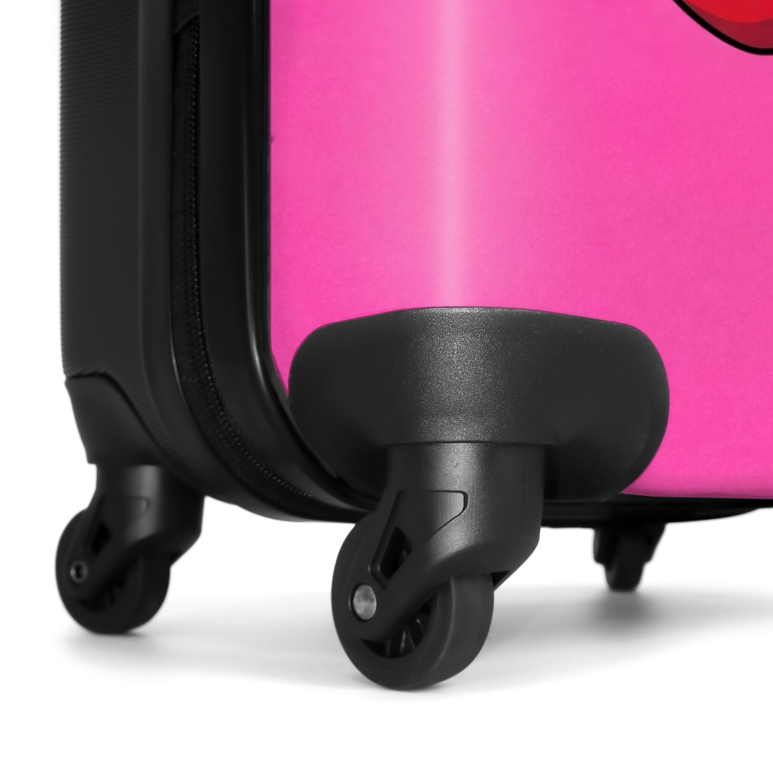 NoBoringSuitcases.com® Koffer Mittelgroß 67x43x25 cm Hartschalenkoffer L Trolley Rollkoffer 4 Rollen Leicht Hartschale Mittel Groß Kirsche - Rosa - Obst