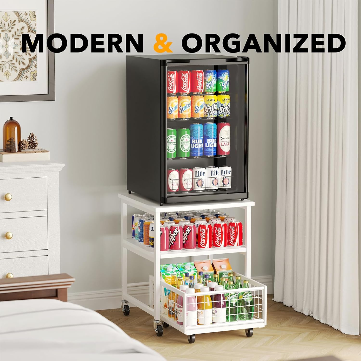 Fridge Cart for Easy Drink Storage