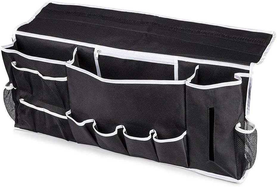 LoveBuy Bedside Caddy Storage Organizer Hanging Storage Bag with 12 Pockets for Bedroom,Bathroom,Dorm, Laptop, Books, Tablet, Phone, Water,Pen Organizing