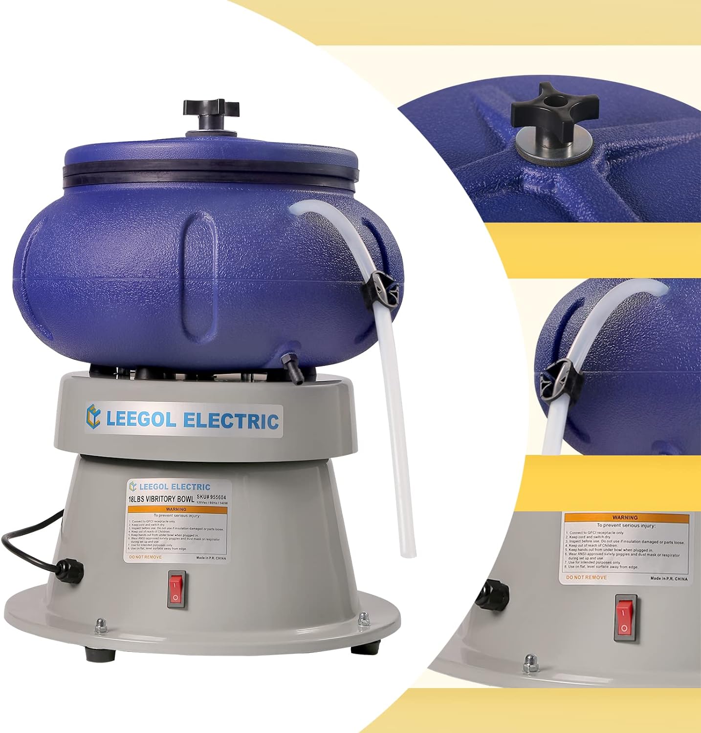 Leegol Electric 18 Lbs Vibratory Tumbler for Polishing Metal