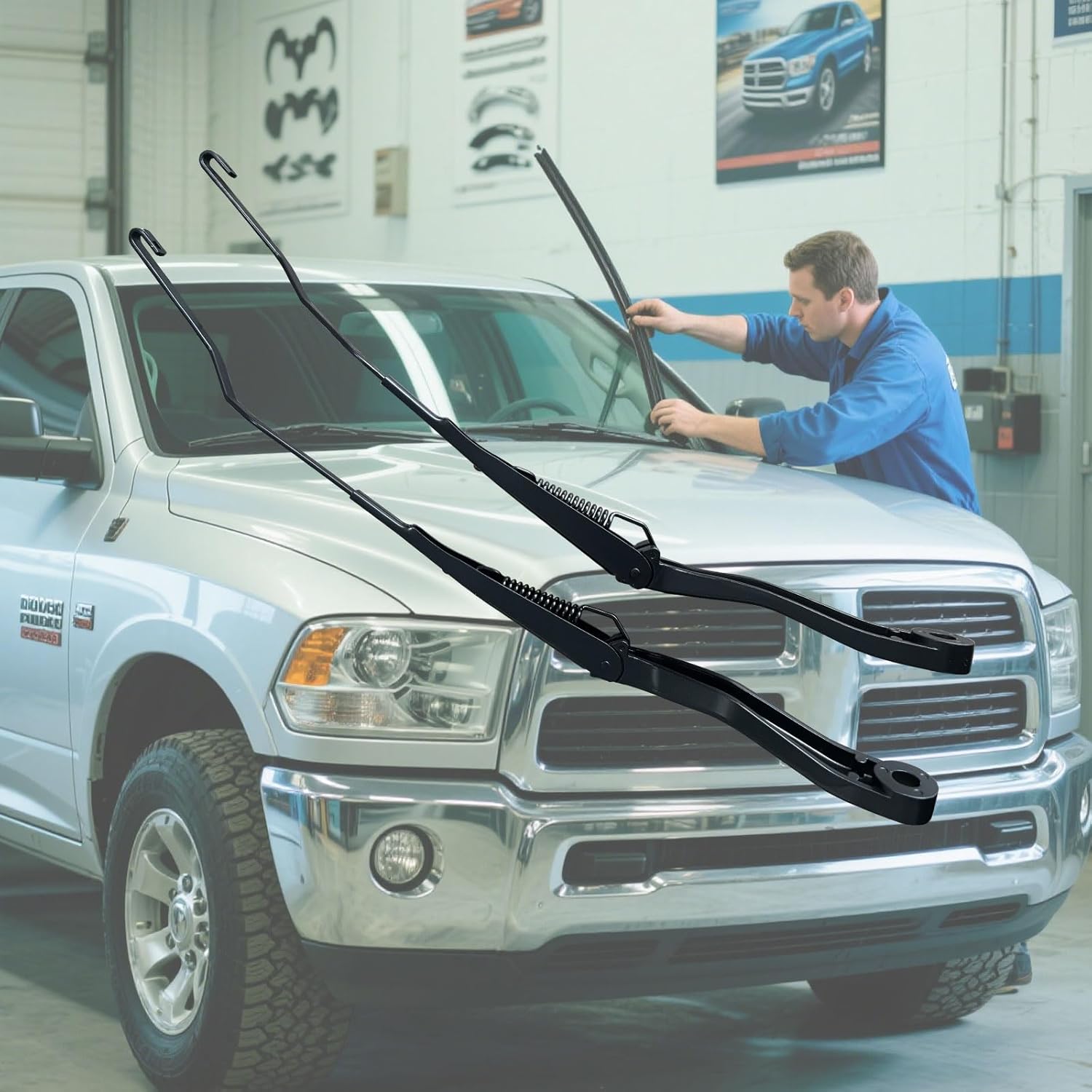 42764 42765 1 Pair Front Windshield Wiper Arm Fits for 2009-2016 Dodge Ram 1500 2500 3500 4500 5500 Replace 55277449AA 55277449AB 55277449AC 55277449AD 55277450AA 55277450AB 55277450AC 55277450AD