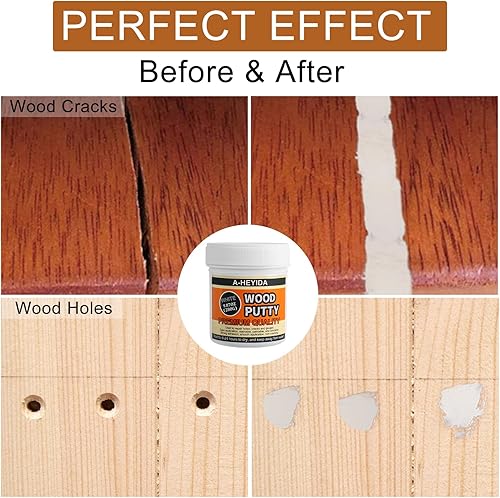 Miniatura 5 de Masilla de madera, masilla de relleno de madera, relleno de madera blanca para recortar, relleno de madera pintable, manchable, reparación rápida de