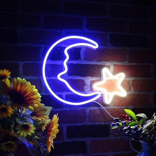 Miniatura 4 de ADVPRO Moon & Star Space Flex - Letrero de neón LED de silicona, blanco y morado st16s33-fnu0009-wp