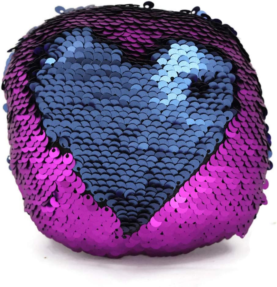 Little Monkey The Original Fidget Magic Flip Sequin Pillow Toy Magenta & Navy Circle Fidget Toy for Relaxing Therapy Increase Focus for Adults and Children Helps with Stress ADHD ADD Autism 11C