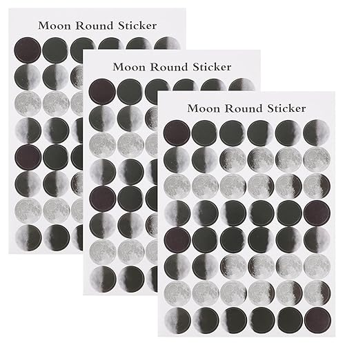 50pcs Moon Phase Scrapbook Decals Self-Adhesive Sealing Stickers for Journals