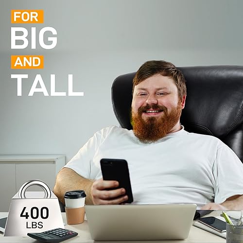 Miniatura 7 de ZSQN Silla de oficina grande y alta para personas pesadas, respaldo alto, extra ancha, resistente, silla de oficina ejecutiva, cómoda para oficina