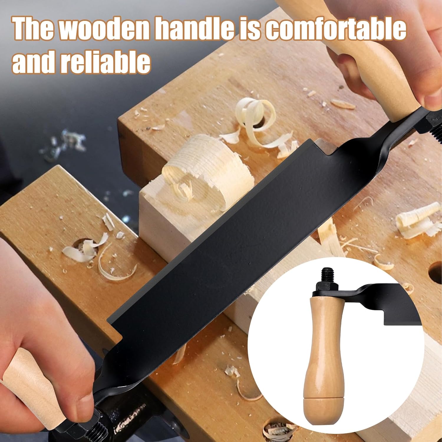 2 Pcs Draw Shave Knife Set 8 Inch Bark Peeler Wood Razor Shaving Curved Draw Knife Tool Straight Draw Knife Woodworking Debarking Hand Tool for Men Supplies