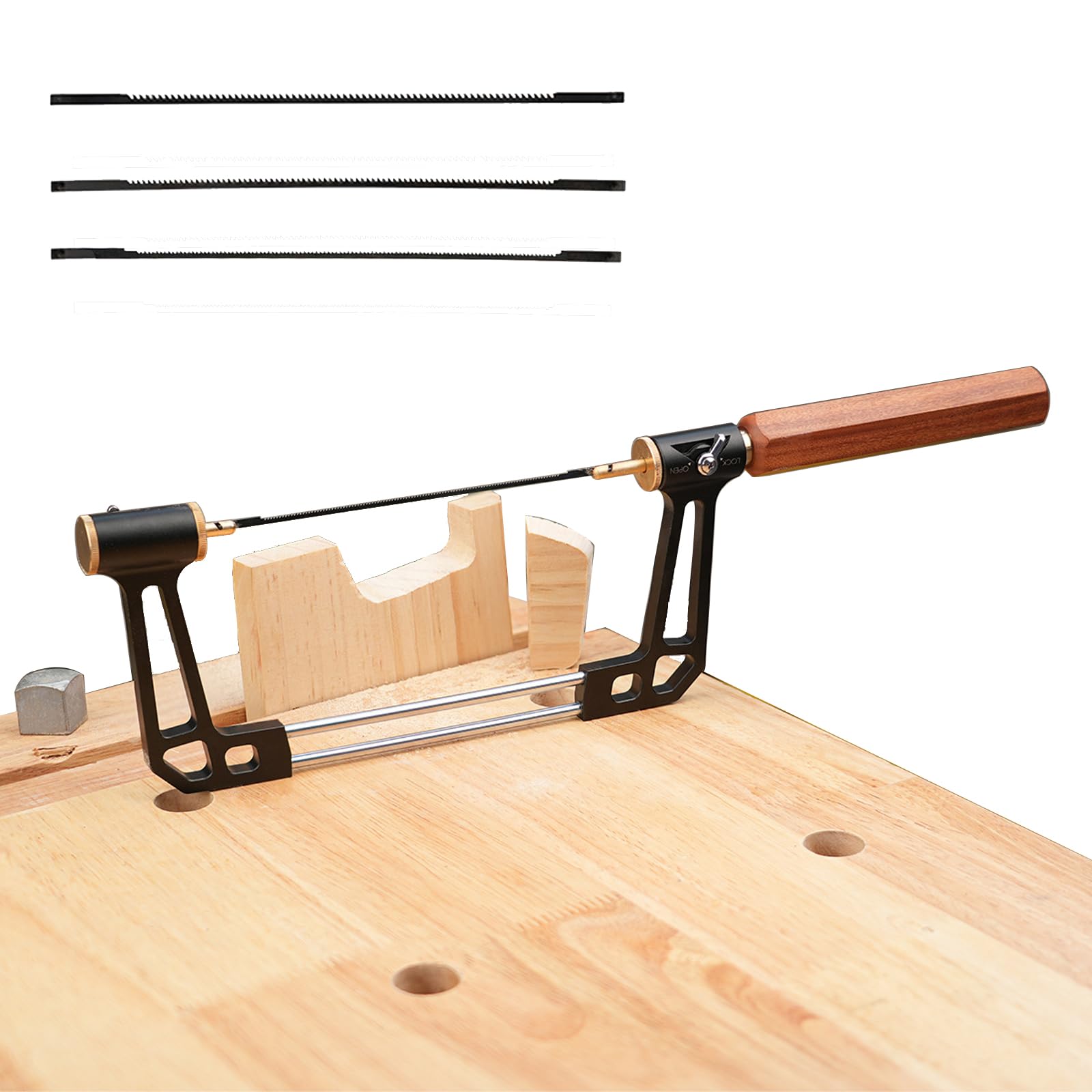 Seghetto Da Traforo Manuale - Con 7 Lame E Arco Girevole 360°, Per Legno E Metallo - Foto 7