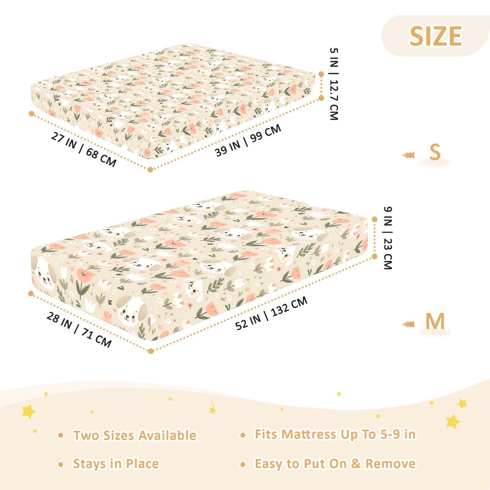 Drap-housse pour lit de bébé motif tête de chien mignon et simple pour garçons et filles, matelas standard doux, 71,1 x 132,1 cm