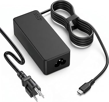 LJO-EEIH 45W Type USB C Laptop Charger Compatible with Lenovo Chromebook c330 s330 c340 s340 100e 300e 500e Series, ThinkPad T480 T480s T580 T580s E480 E580 Adapter Power Supply Cord