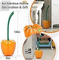 Vista 2 de Escobilla de inodoro, pimiento morrón, cepillo y soporte para inodoro, cepillo limpiador de inodoro de pimienta dulce, cepillo de baño para limpieza