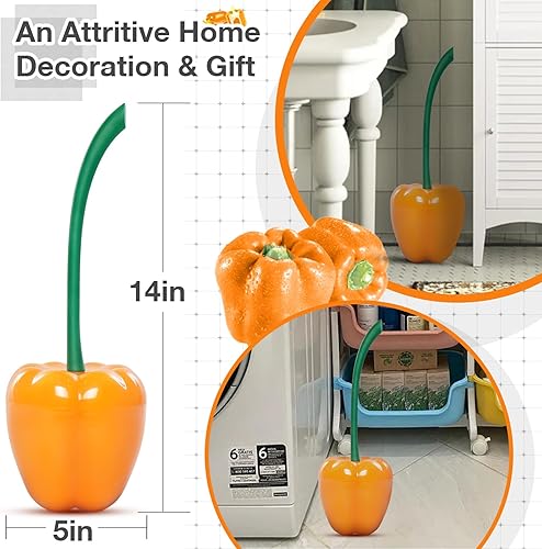 Miniatura 2 de Escobilla de inodoro, pimiento morrón, cepillo y soporte para inodoro, cepillo limpiador de inodoro de pimienta dulce, cepillo de baño para limpieza