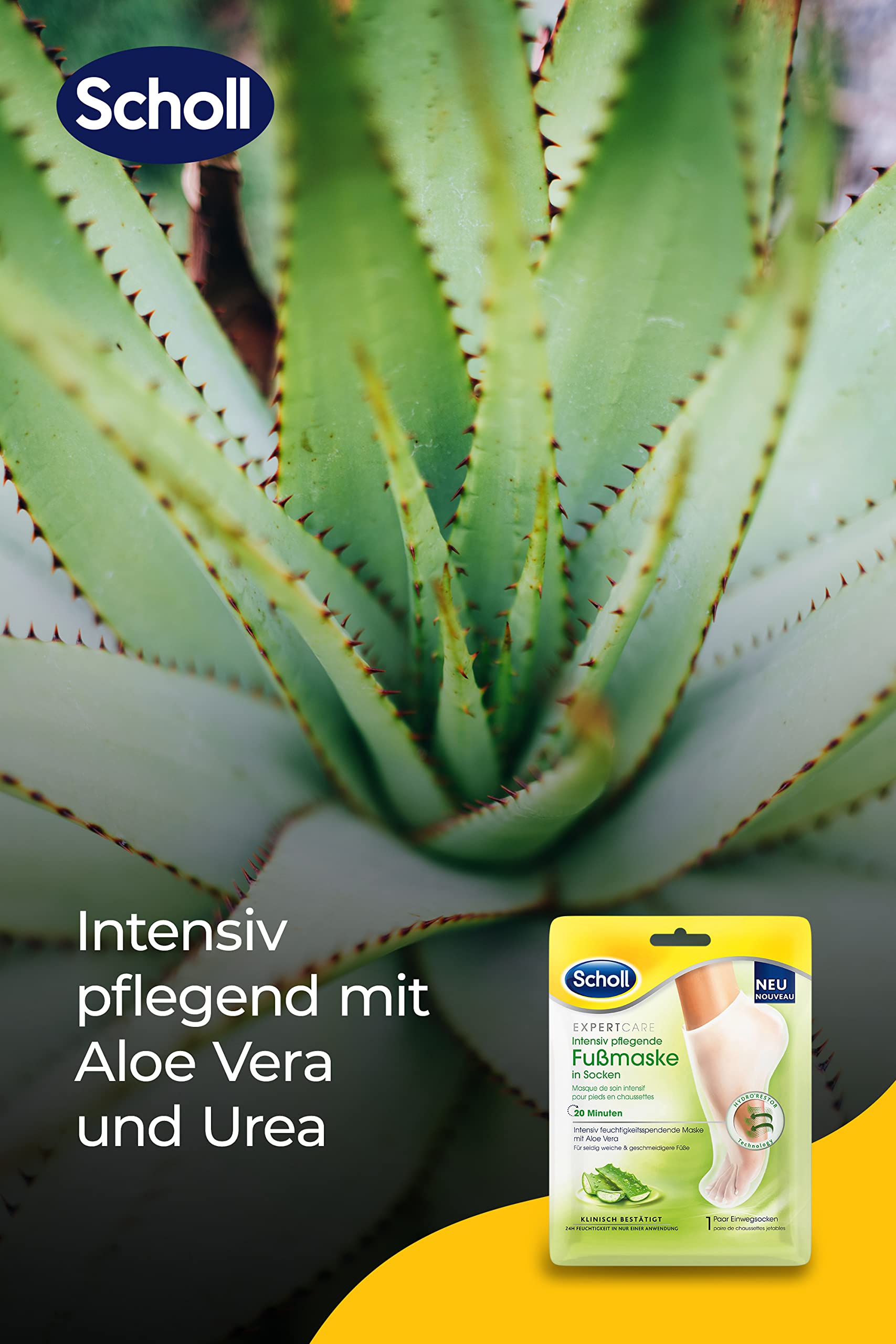 Scholl Expertcare Intensive Nourishing Foot Mask with Aloe Vera -  Moisturising Care - 1 Pair of Disposable Socks (Pack of 4) : Amazon.de:  Health & Personal Care