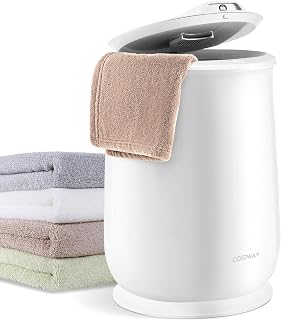 COSTWAY Towel Warmer for Bathroom, 21L Large Towel Heater with Flip-top Lid, Child Safety Lock, 1H Auto Shut Off, Blanket Warmer for Towels, 45” x 70” Bathrobes, Bathroom, Gift for Family
