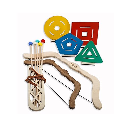 Personalized Wooden Bow and Arrow Archery Wood Set Kids Hunting Outdoor Archery Set for Boys with Name Engraving Custom Archery for Kids Montessori