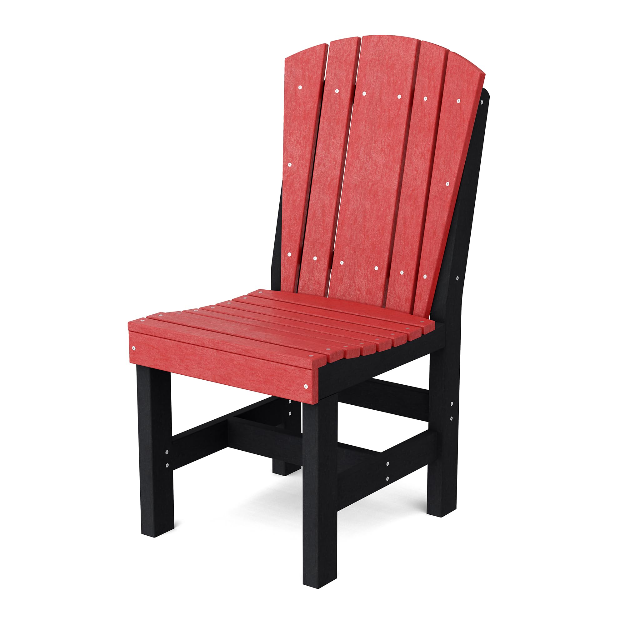 Wildridge Heritage Dining Side Chair, Cardinal Red and Black - Outdoor Weather Resistant Recycled Plastic Furniture for Patio