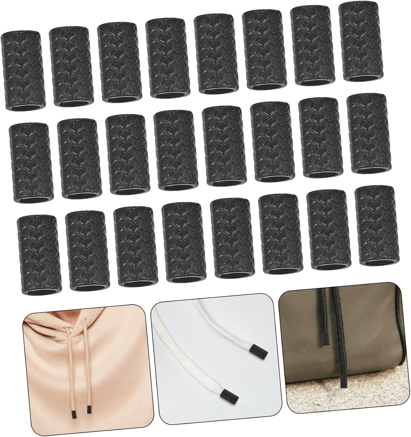 GALPADA 50pcs Drawstring Cord Locks Soft Plastic Rope Stoppers for Clothing DIY Projects and Accessories Sturdy and Reusable Toggle Ends for Sweatpants Hoodies and Bags