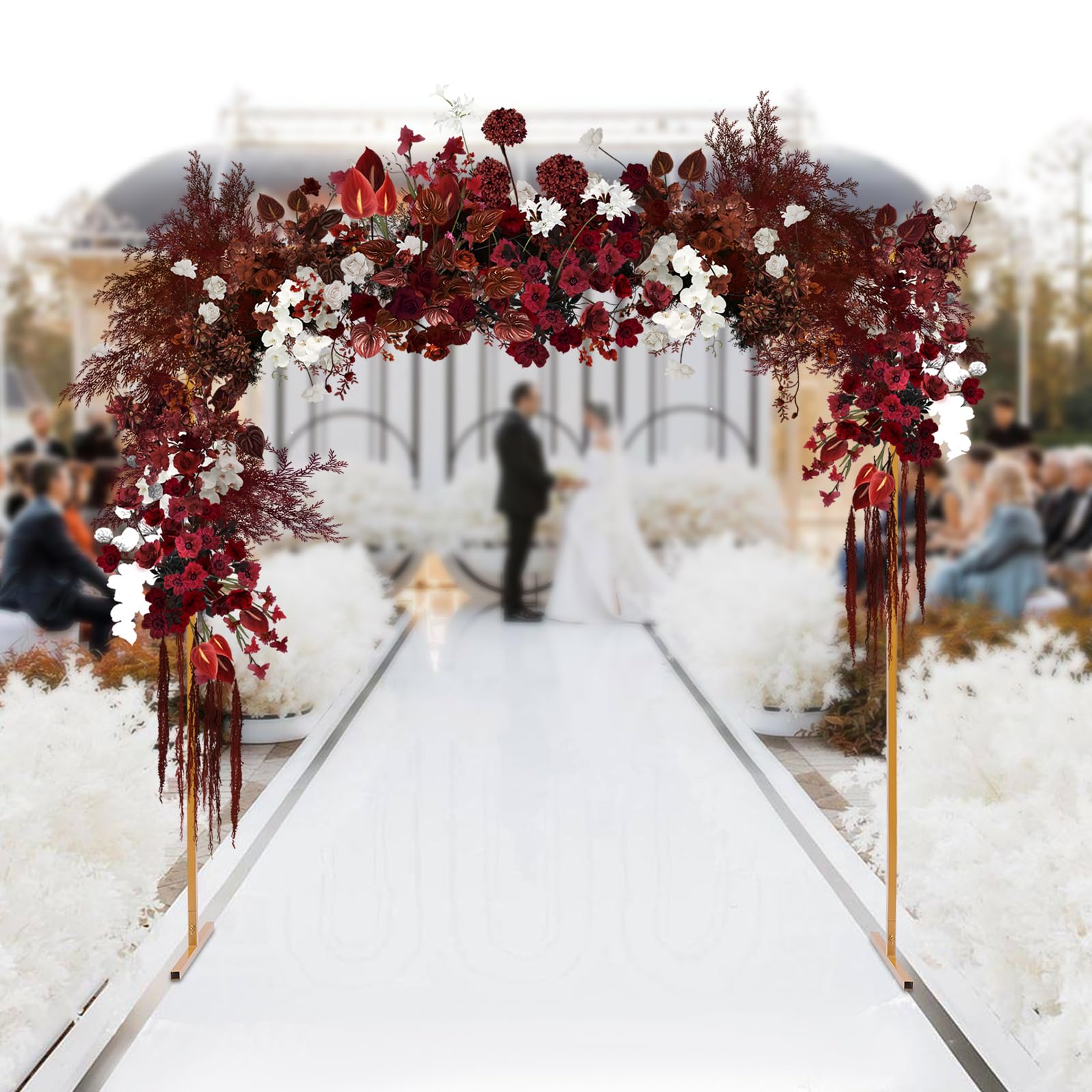 Arco quadrato per matrimonio, cornice in metallo dorato, arco d'uva 2 x 2 m, decorazione per matrimoni, feste di compleanno, banchetti, ZJGJ-3672