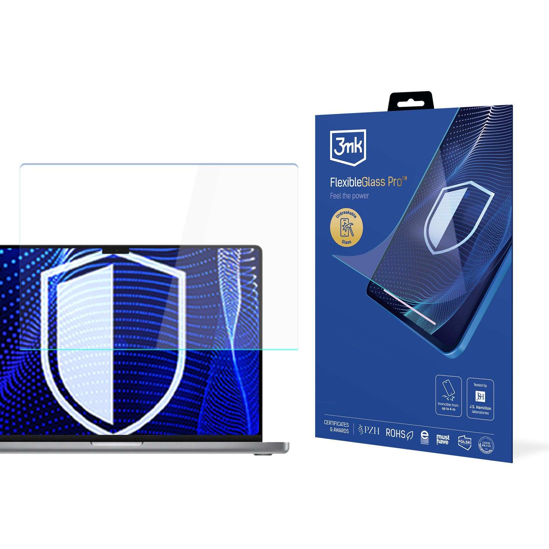 3mk FlexibleGlass Pro do Apple Macbook Pro 16 M1/M2/M3/M4/M5 Szkło Hybrydowe Nietłukące Przezroczyste