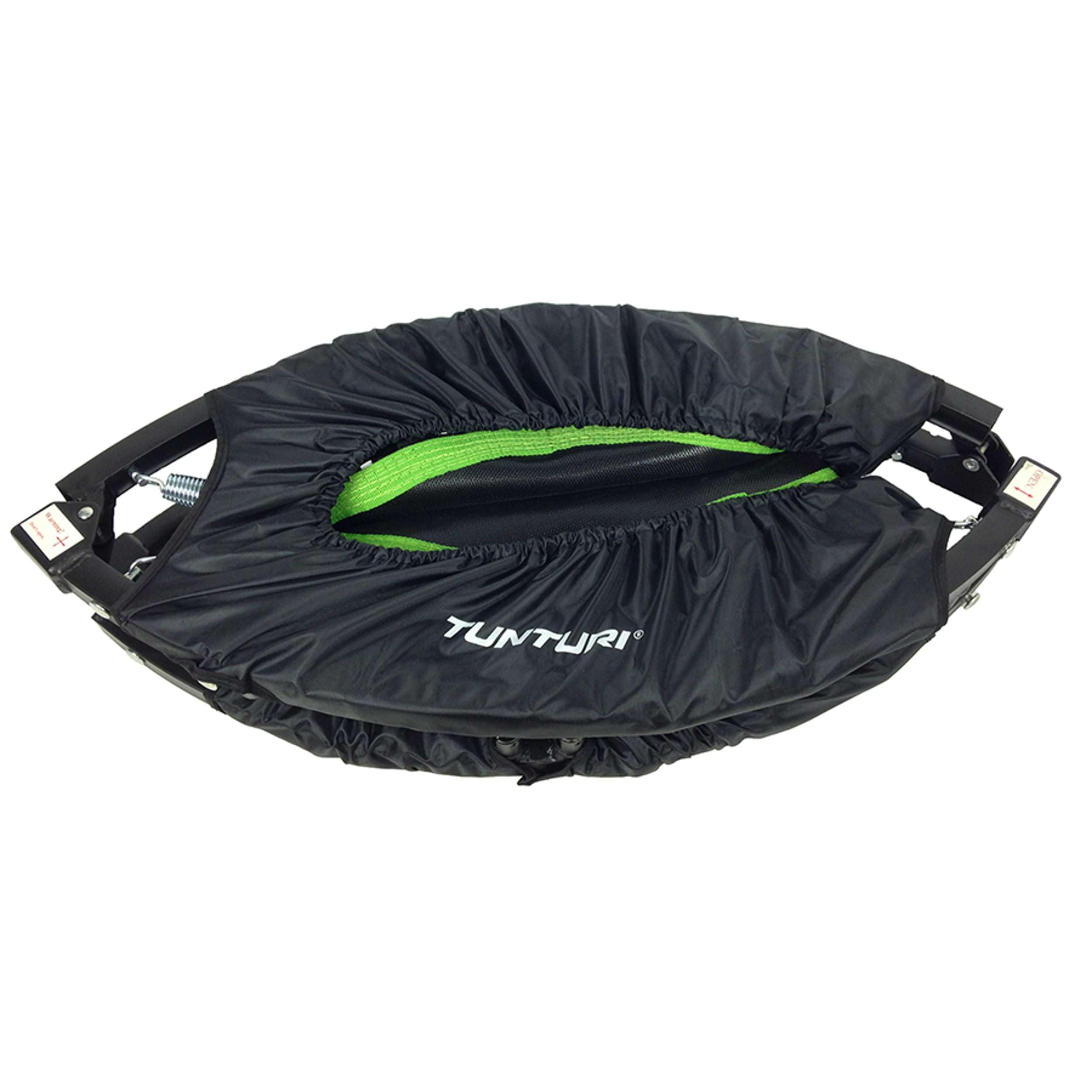 Tunturi Erwachsene klappbares Fitness Trampolin Ø 104cm mit Stange und Randabdeckung/Jumping Fitness Trampolin/Rebounder | Maximale Belastung 140 kg, Sprunghöhe 22 cm, Gewicht 11 kg, Faltmaß 40 x 75 x 10 cm