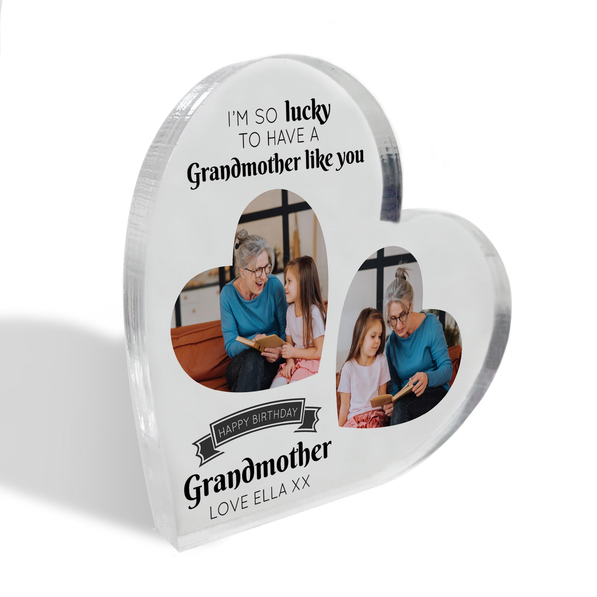 Red Ocean Grandma Gifts from Grandchildren, Acrylic Heart Plaque Grandma Presents Grandma Christmas Gifts Grandma Nanny Nan Birthday Gifts Mothers Day Gifts for Grandma Grandmother Granny Nana