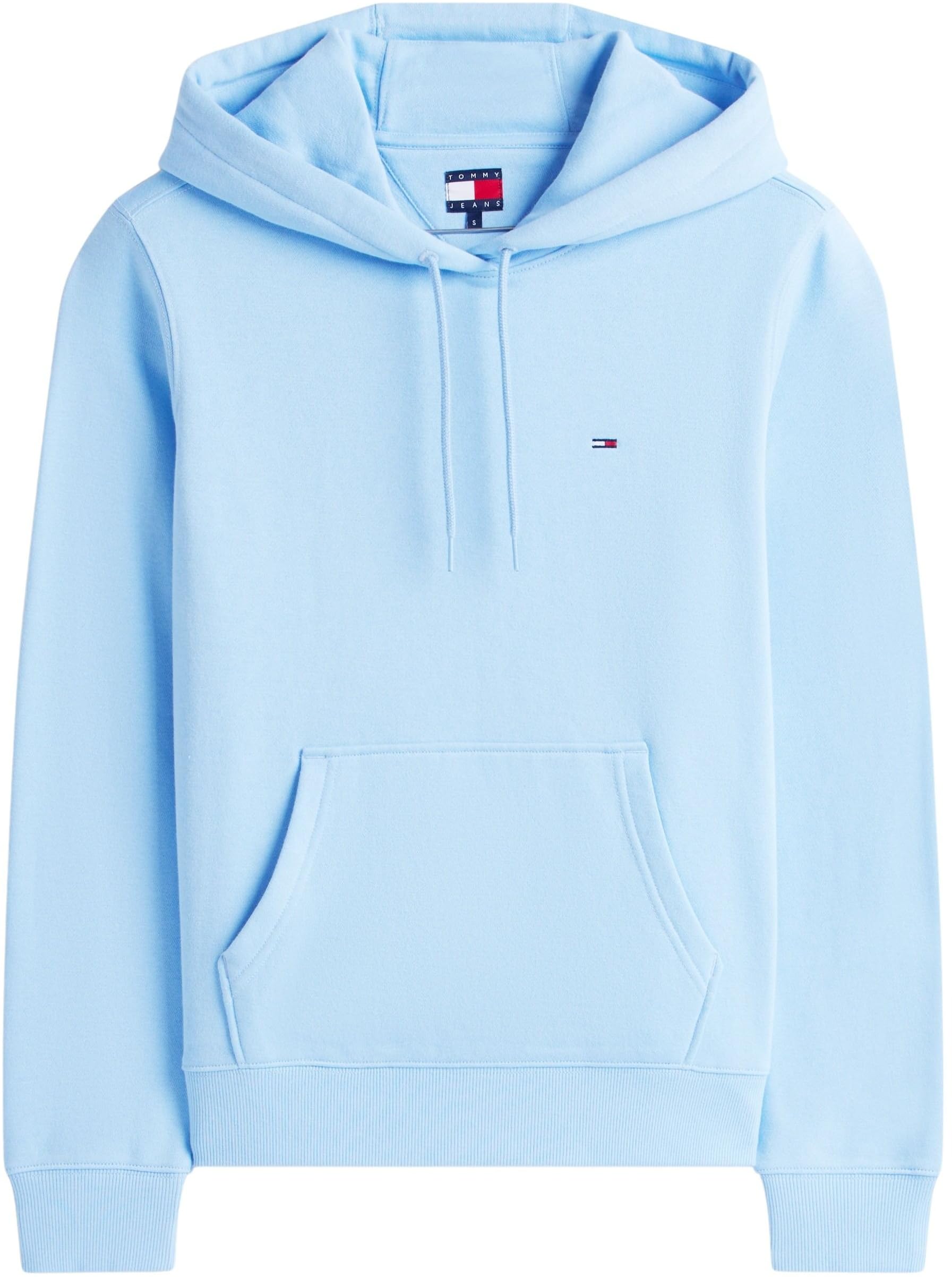 Tommy Jeans Donna Felpa con Cappuccio Flag Regular Fit, Blu (Light Powdery Blue), M