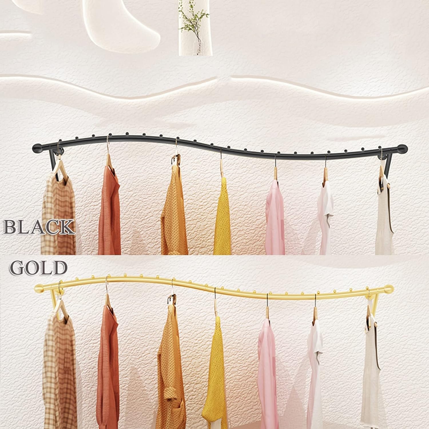 Perchero de Pared, Perchero de exhibición, riel para Ropa de Pared, Tienda de Ropa, Perchero, Percha, Organizador Comercial para Colgar, Perchero de Almacenamiento para particulares