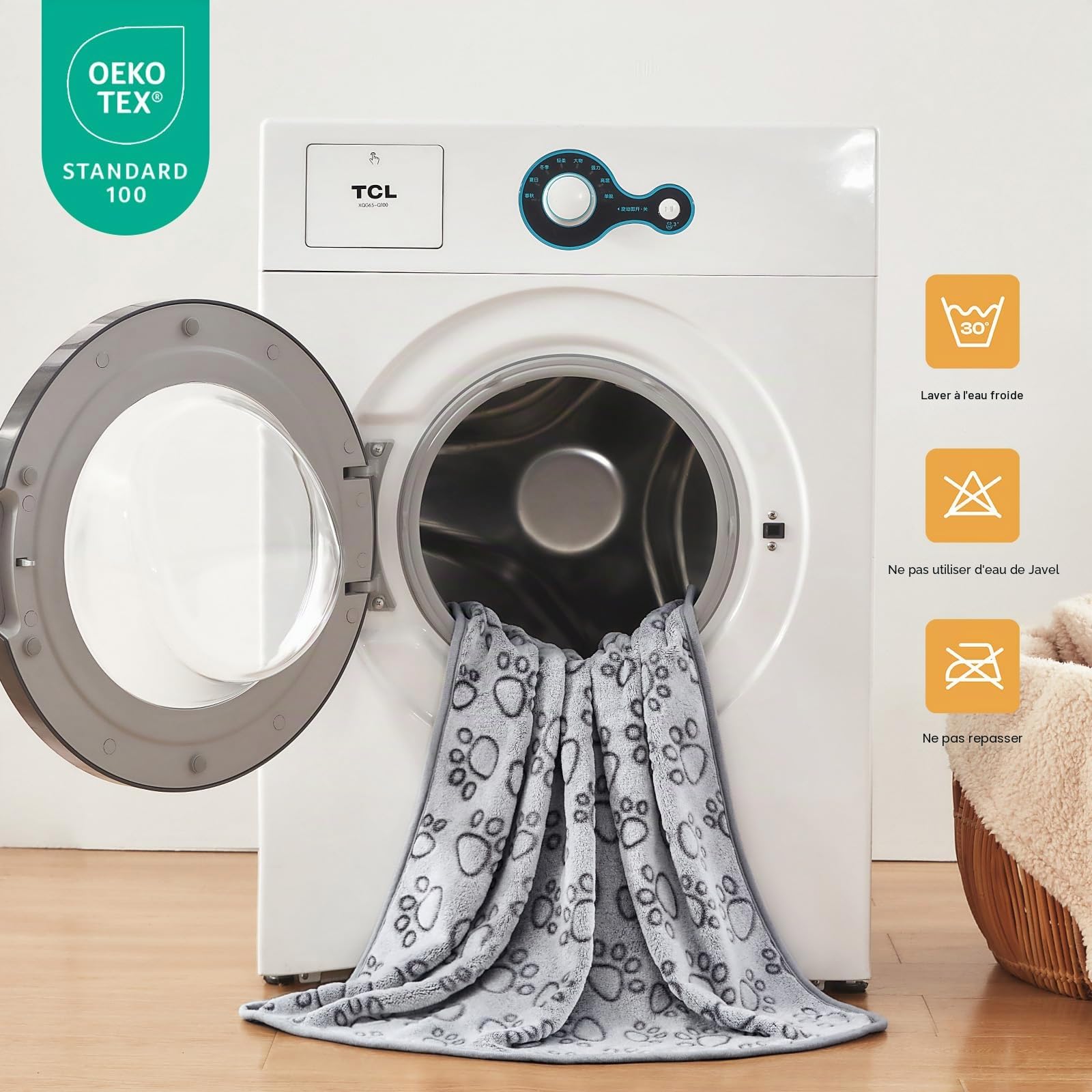 Lot de 3 couvertures en Polaire Douce pour Petit Chien et Chat de Taille Moyenne – Cadeau Essentiel pour Chat et Chiot – Gris – Taille L (104,1 x 78,7 cm)