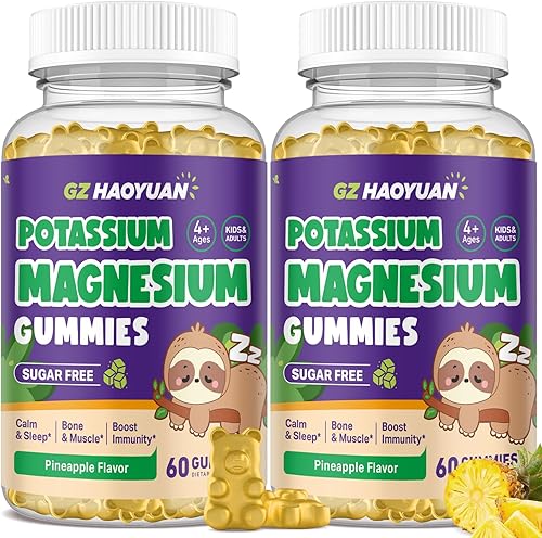 Miniatura 9 de Gomitas de magnesio para niños, gomitas de glicinato de magnesio con vitamina D3, B6, potasio y ashwagandha, magnesio para niños y adultos