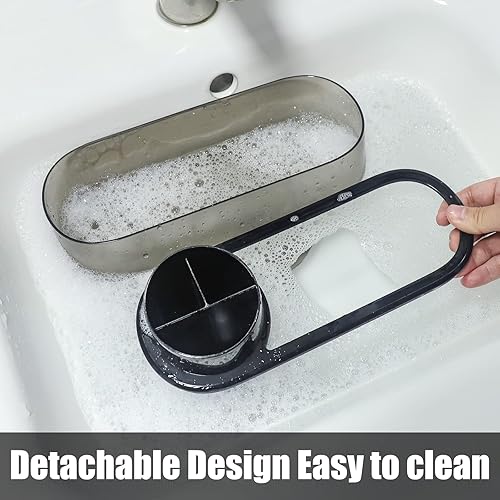 Miniatura 9 de Ayswupt Soporte para cepillos de dientes para baños, soporte eléctrico para cepillos de dientes con juego de 2 tazas, cepillo de dientes blanco,