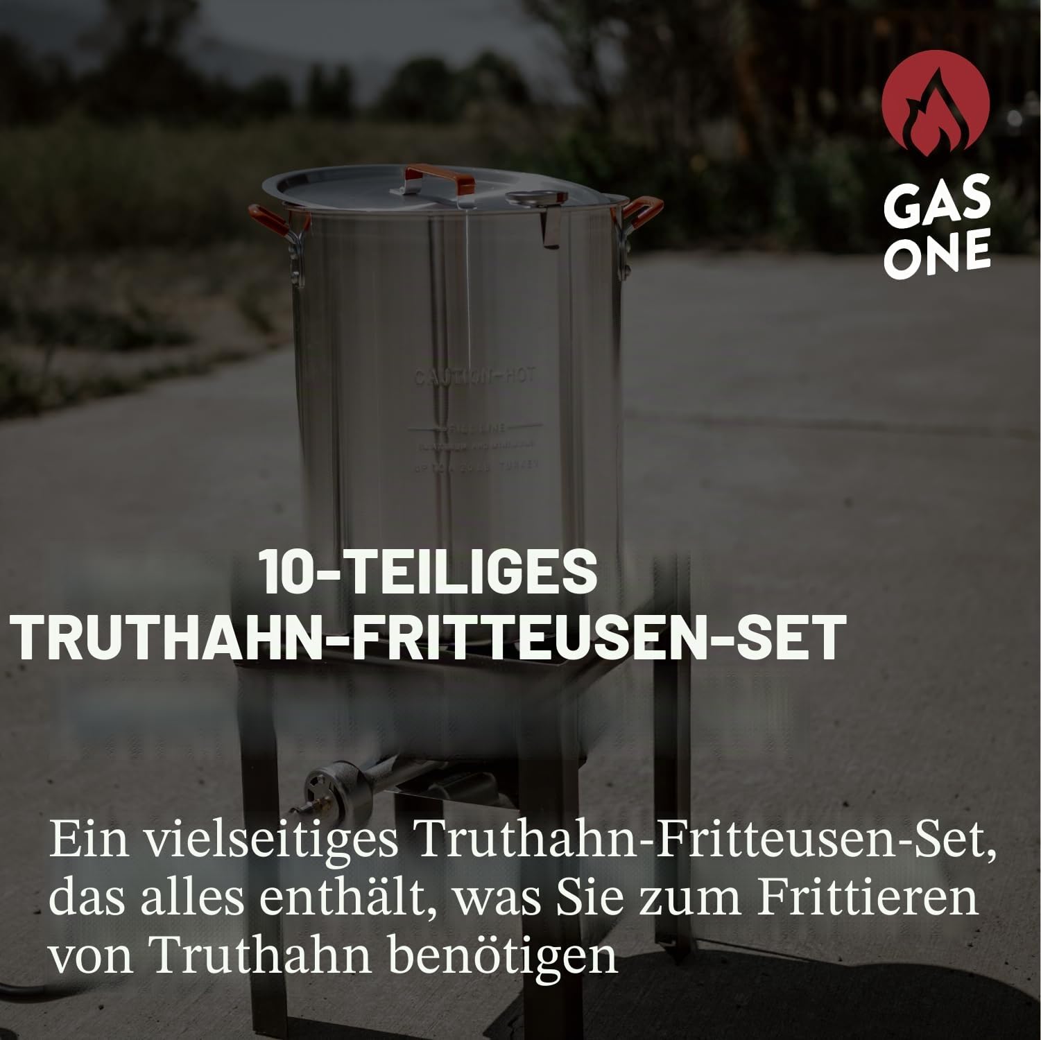 GasOne Truthahn-Fritteuse 30 QT Herd-Set 10 QT Fischfritteuse Dampfgarer Komplett-Set schwarz