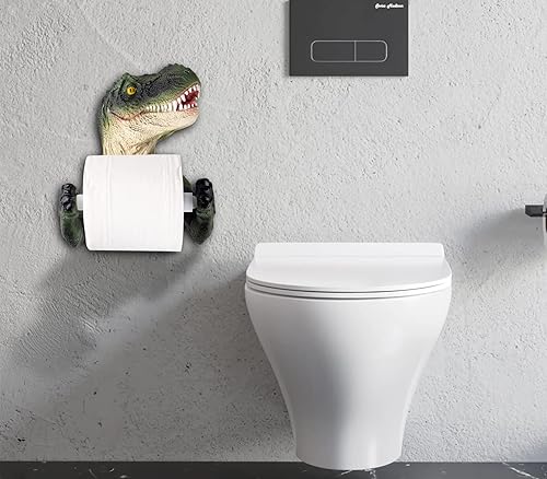 Miniatura 2 de Titular de papel higiénico de dinosaurio, soporte de rollo de papel higiénico de dinosaurio, adhesivo para decoración de pared de baño, soporte de