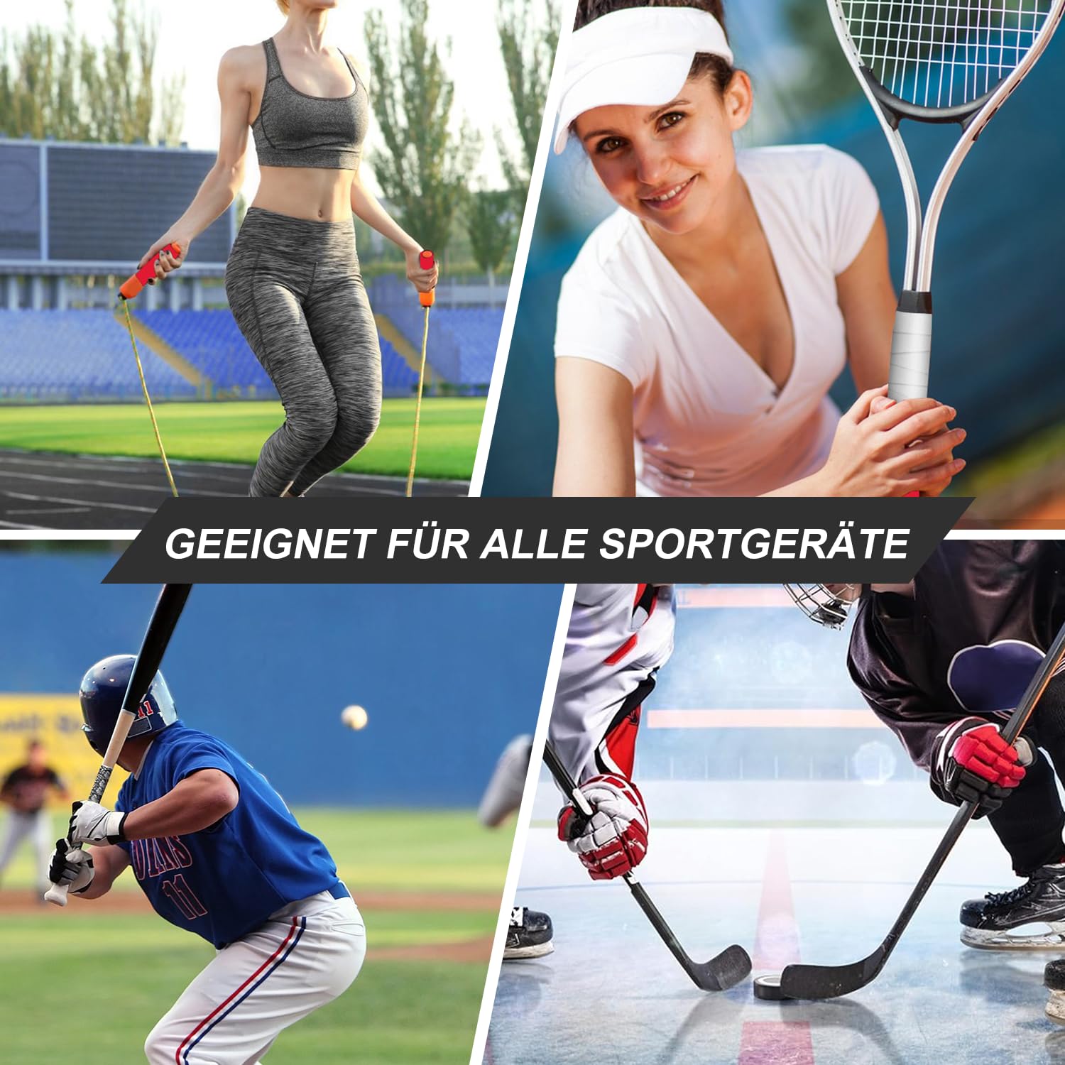 Ruban de Hockey Adhésif Tape Hockey sur Glace Autocollant Hockeys Bande 2 Rouleaux 2.5cmx25m Ruban Baton de Hockeys Grip Tape Antidérapant pour Badminton Raquette de Ping Pong Corde