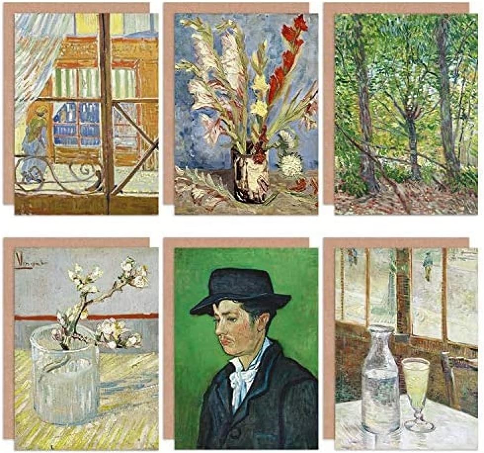 Artery8 Vincent Van Gogh Cafetafel Roulin Tuingladiolen Flowering Trees Butchers Fine Art Greeting Card Pack of 6