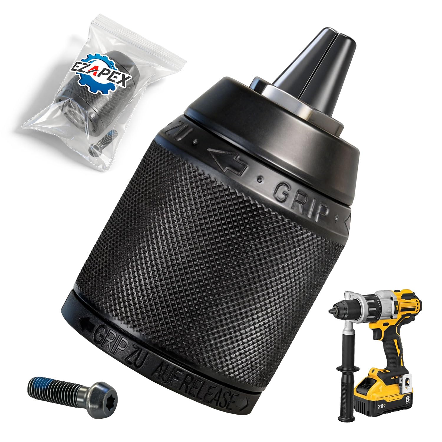 N242399 Portabrocas sin llave de 1/2 pulgada con tornillo compatible con DeWalt DCD940 DCD950 DCD950B DCD959 DCD970 DW980 DCD985