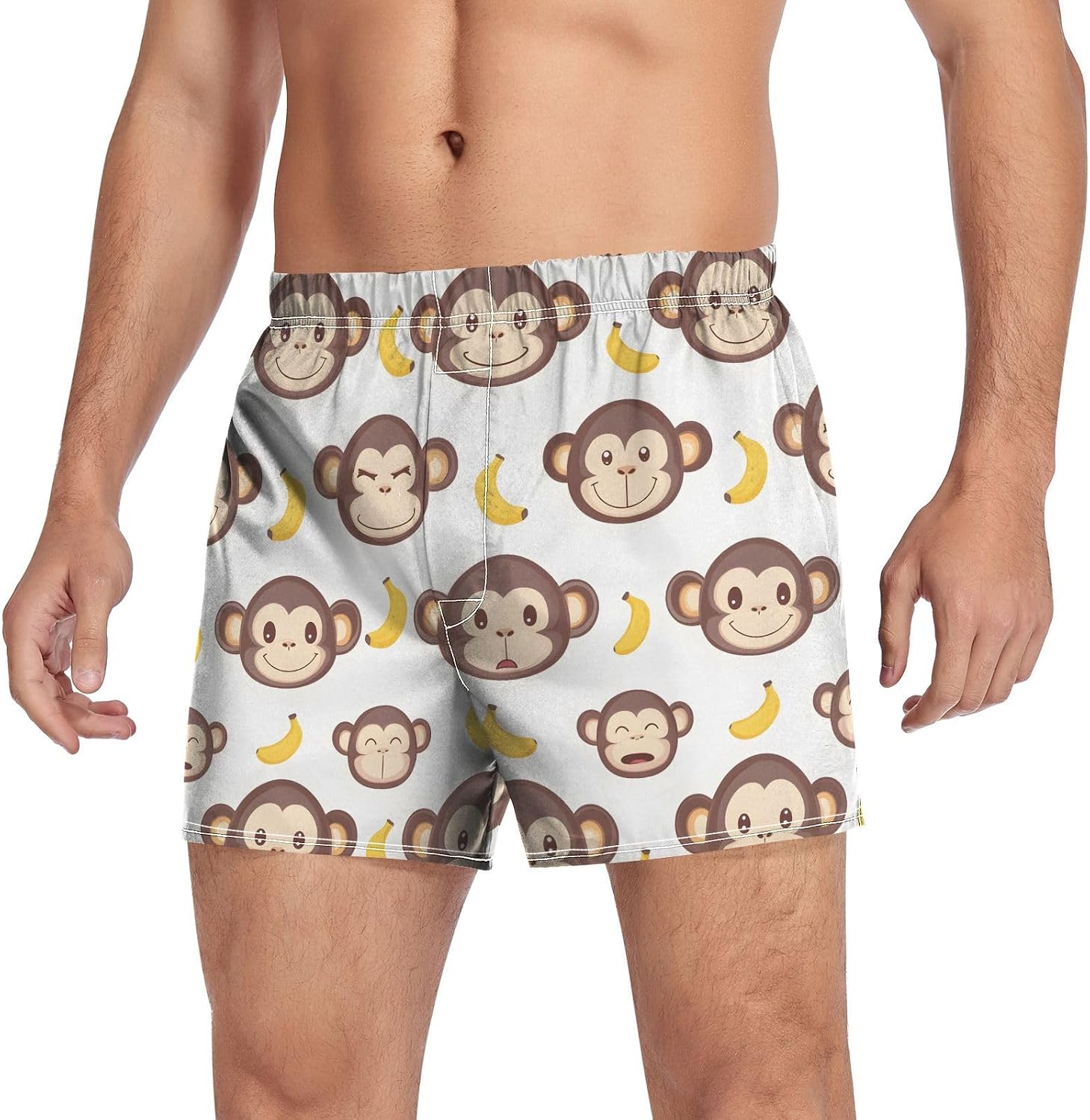 MNSRUU Mens Boxer Shorts Sleep Short Cotton Loose Underwear Pajama Shorts Woven Boxers for Men