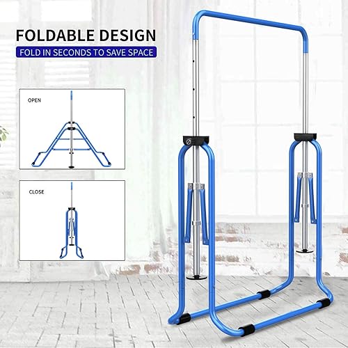 Miniatura 3 de Barras horizontales extensibles de entrenamiento con altura ajustable para gimnasia infantil, travesaño infantil plegable