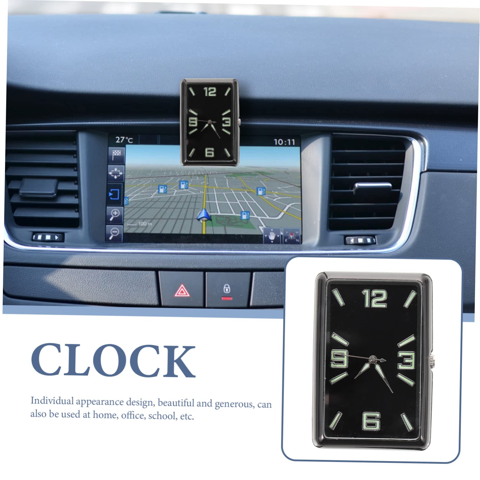Gatuida 4piezas Reloj Analógico Adhesivo Para Tablero De Coche Diseño Cuadrado y Elegante Decoración Versátil Para Automóvil Fácil De Instalar y Ligero Para Coches Oficinas y Hogares