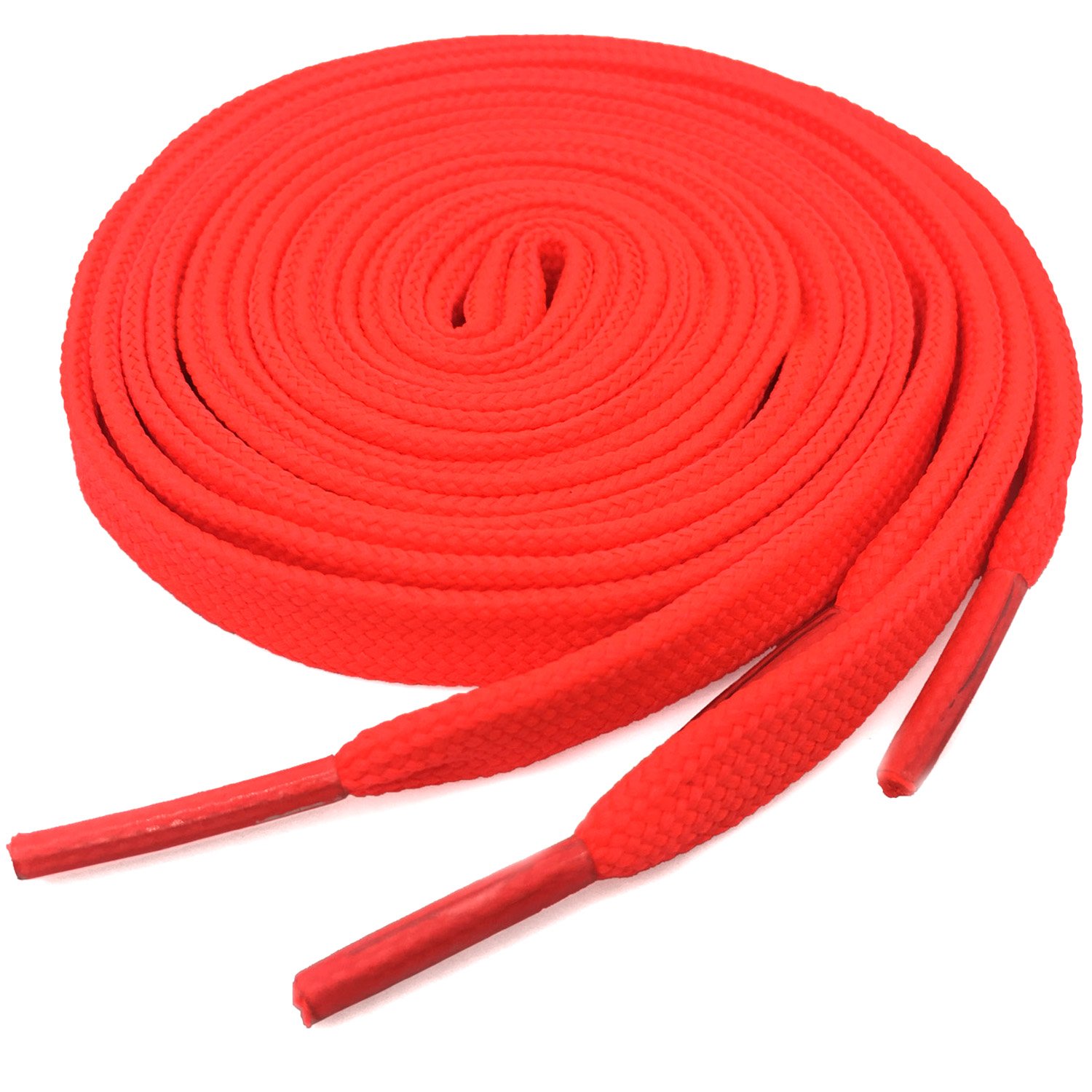 YJRVFINEFlat Athletic Shoelaces YJRVFINE Thick Shoe Laces Orange Red 51.18"Strings for Sneakers[1 Pair]