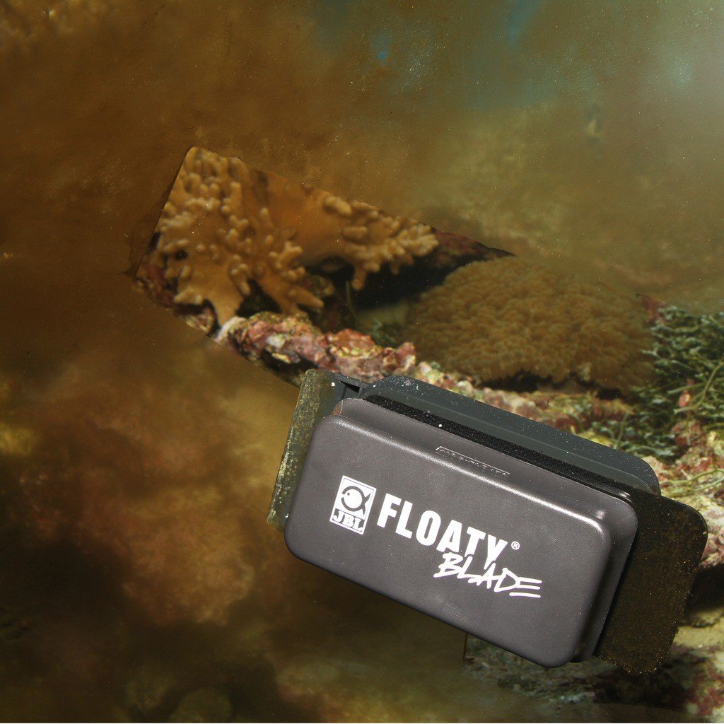 JBL Floaty XL Blade, Aimant nettoyeur de vitres flottant avec lame pour vitres d'aquariums épaisses