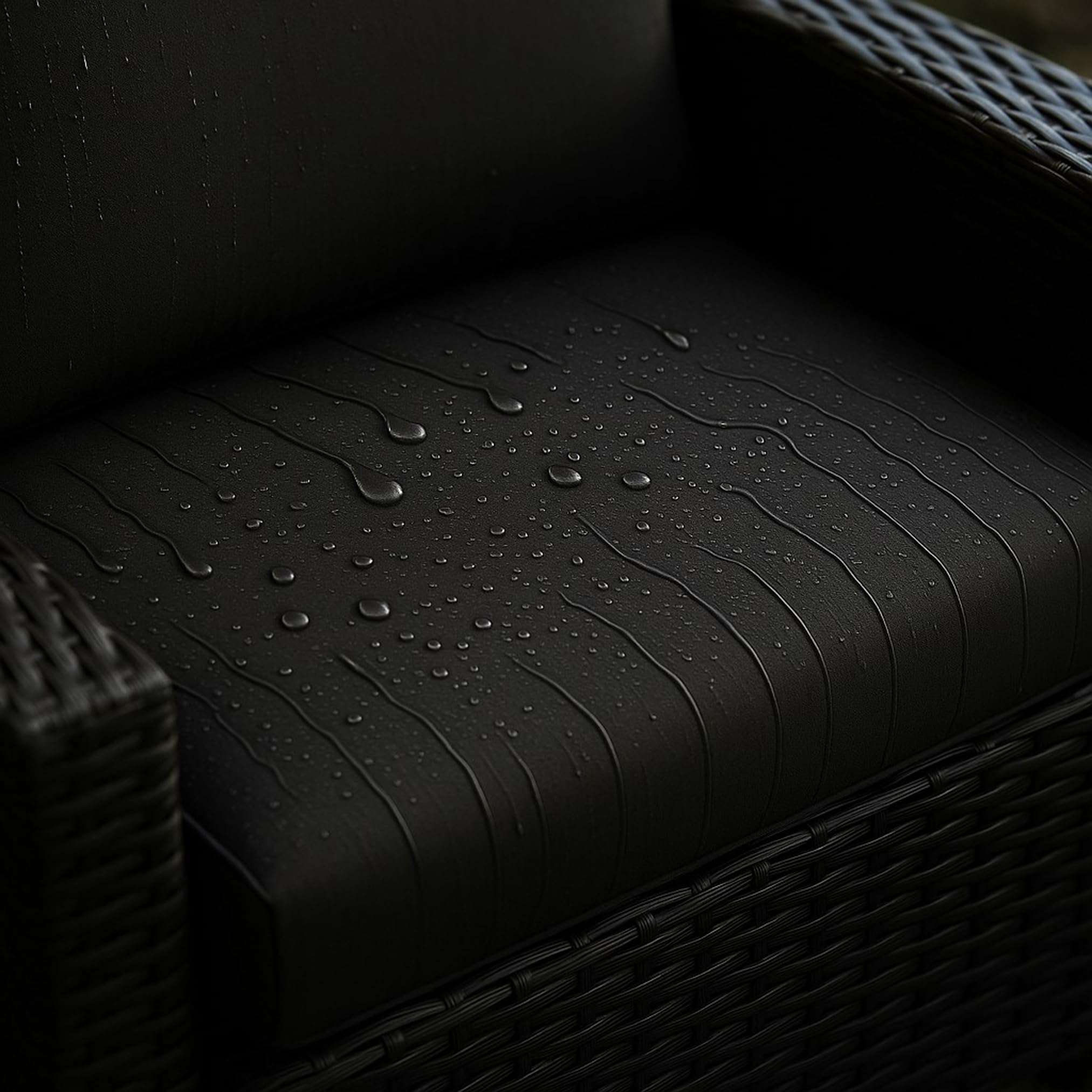 Cuscino per panca - Cuscino per seduta esterna per panca da giardino in polyrattan - Cuscino per panca per sedile in rattan dondolo (Nero, 150 x 50 x 50 cm)