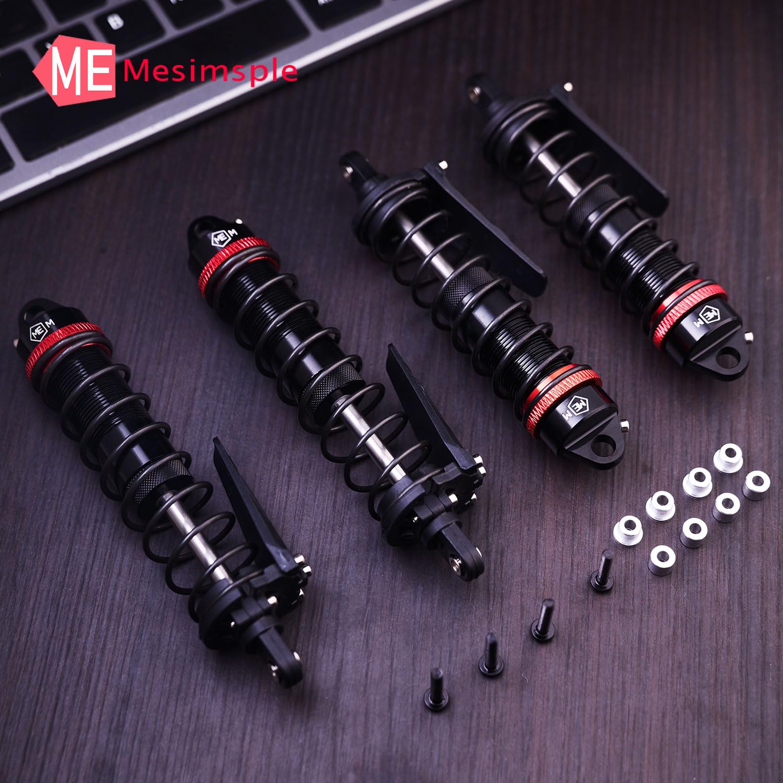 Mesimsple New Version Front Rear Shocks for Arrma 1/10 Senton 3S Front Rear Shock Granite 550 Mega 1/8 Typhon 3S BLX Upgrade Parts Series Upgrades Part Black