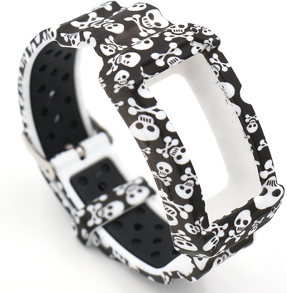 YANRAN silicone Bracelet Replacement Band for Samsung Galaxy Gear Fit 2 Wristband(Skull)
