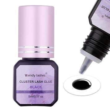Lash Glue for DIY Eyelash Extension Wendy, for Using at Home, 2-3 Sec Fast Drying, Strong Hold, Black, 5ml, X3
