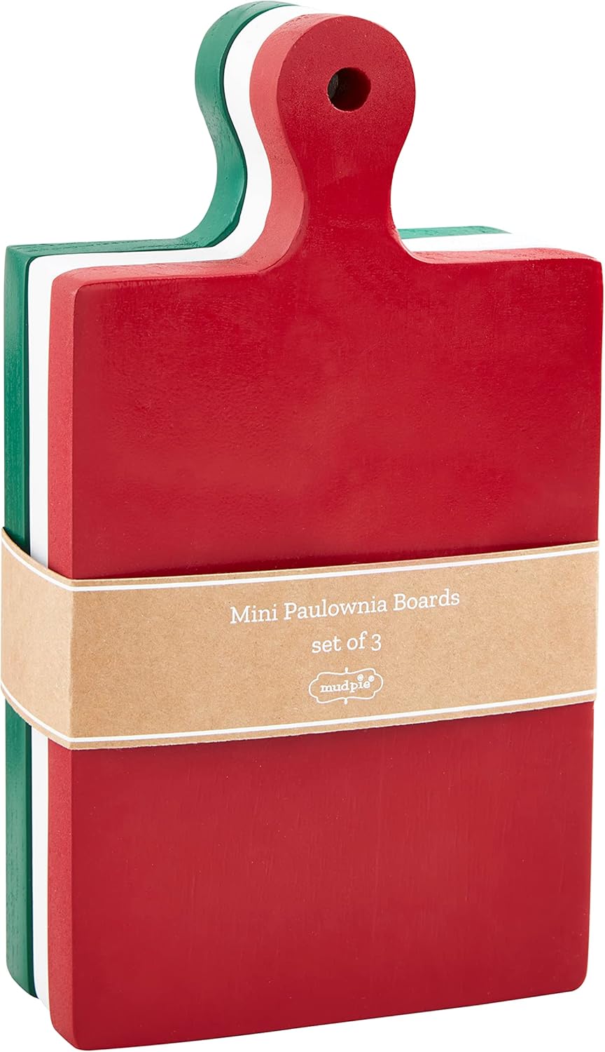 Mud Pie Christmas Board Set, Rectagular, 9 1/4" x 5 1/4"
