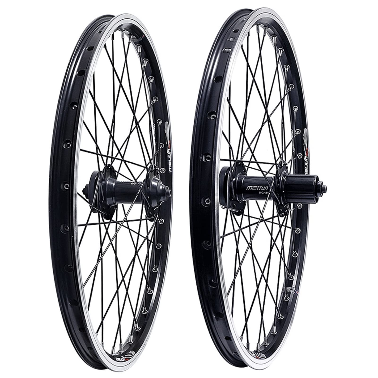 Ruedas de Bicicleta de montaña de 20 Pulgadas, Cierres rápidos para Frenos de Disco/V, 32 Agujeros, Cassettes de 7/8/9/10 velocidades.